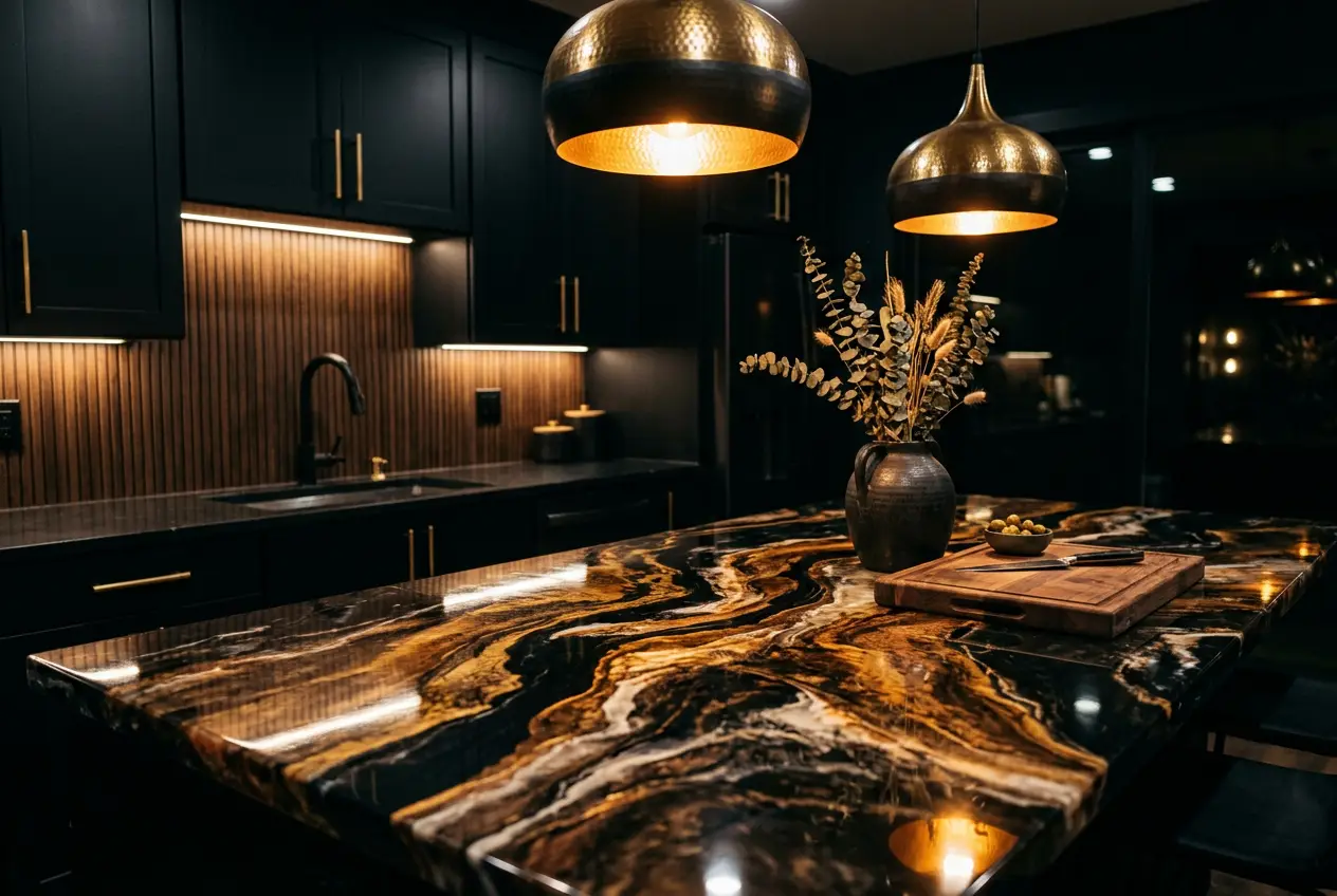 Custom epoxy resin countertop
